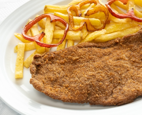 Milanesa con patatas